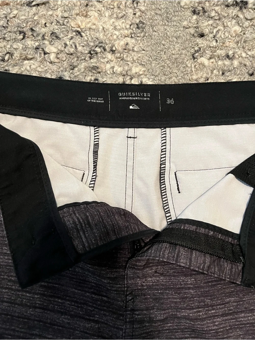 Quiksilver Men's Heathered Dark Gray Flat Front Shorts